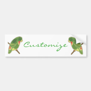 Tropical Green Parakeet Thunder_Cove Bumper Sticker