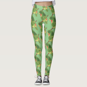 Tropical Green Parakeet Thunder_Cove Leggings