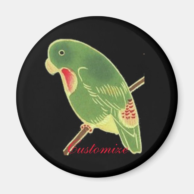 Tropical Green Parakeet Thunder_Cove Magnet (Front)