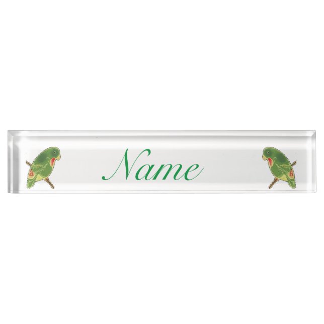 Tropical Green Parakeet Thunder_Cove Nameplate (Front)