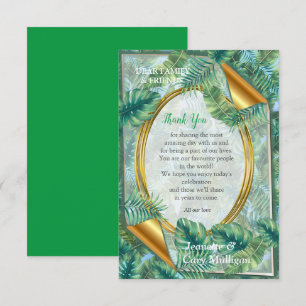Tropical Green Plant Leaves RSVP Card