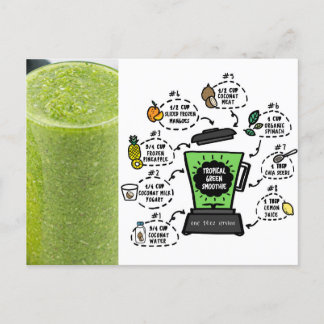 Tropical Green Smoothie Recipe Postcard