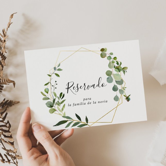 Tropical Green Spanish Wedding Reserved Sign (Creator Uploaded)