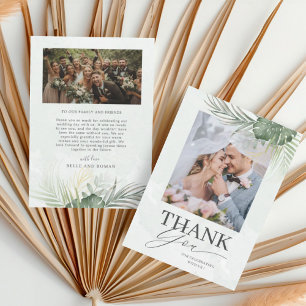 Tropical Green Tropical Thank You Wedding  Card