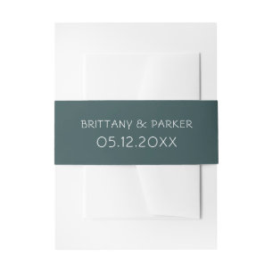 Tropical Green Wedding Invitation Belly Band