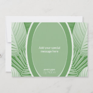 Tropical Green Wedding Thank You Card