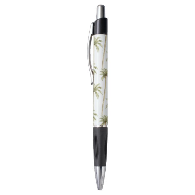 Tropical Green White Palm Trees Pen (Top (Vertical))