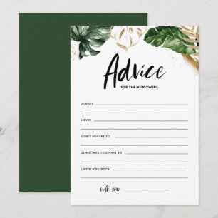Tropical Greenery Advice for the Newlyweds Wedding Card