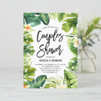 Tropical Greenery and Plumeria Couples Shower