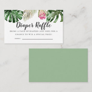 Tropical Greenery Baby Shower Diaper Raffle Ticket Enclosure Card
