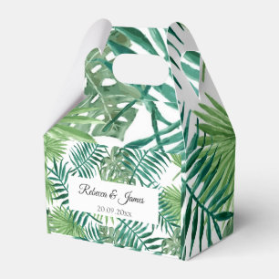 Tropical Greenery Beach Destination Wedding  Favor Box