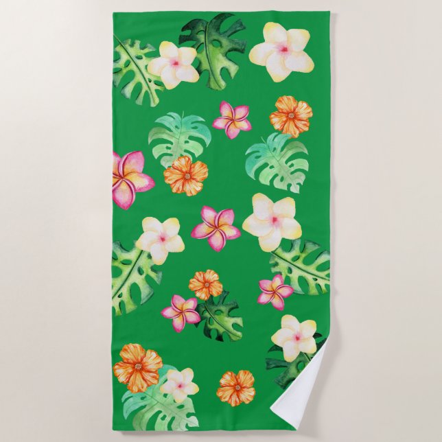 Tropical Greenery Beach Towel (Front)
