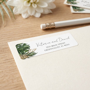 Tropical Greenery Botanical Boho Return Address