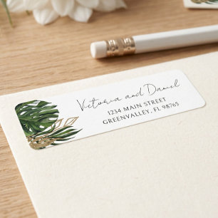 Tropical Greenery Botanical Boho Return Address