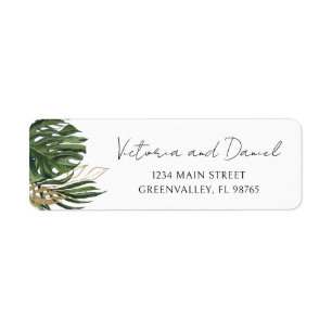 Tropical Greenery Botanical Boho Return Address