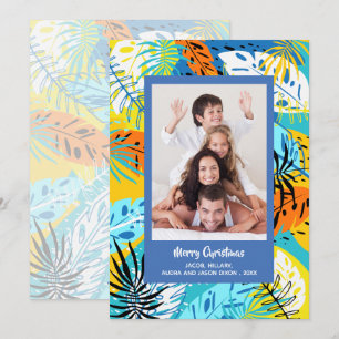 Tropical Greenery Christmas Photo Holiday Card