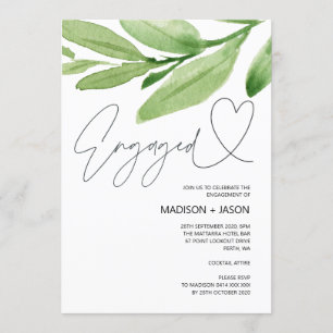 Tropical Greenery Engagement Wedding Party Invitation