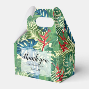Tropical Greenery Floral Thank You Favor Box