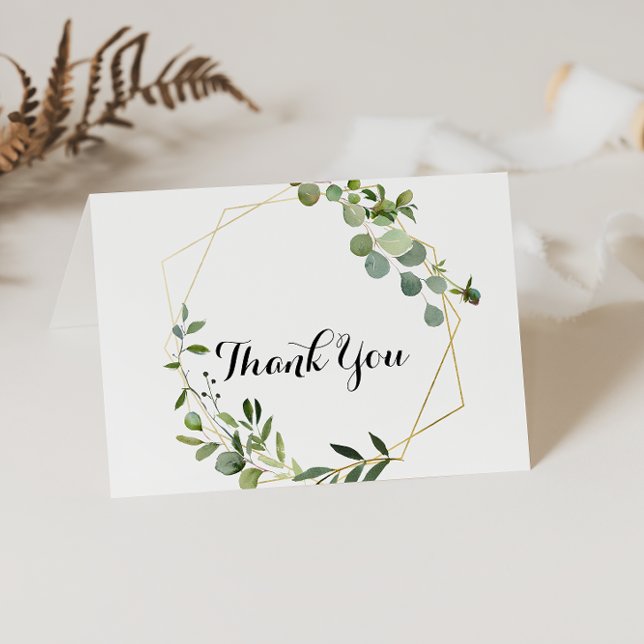 Tropical Greenery Folded Wedding Thank You Card (Creator Uploaded)