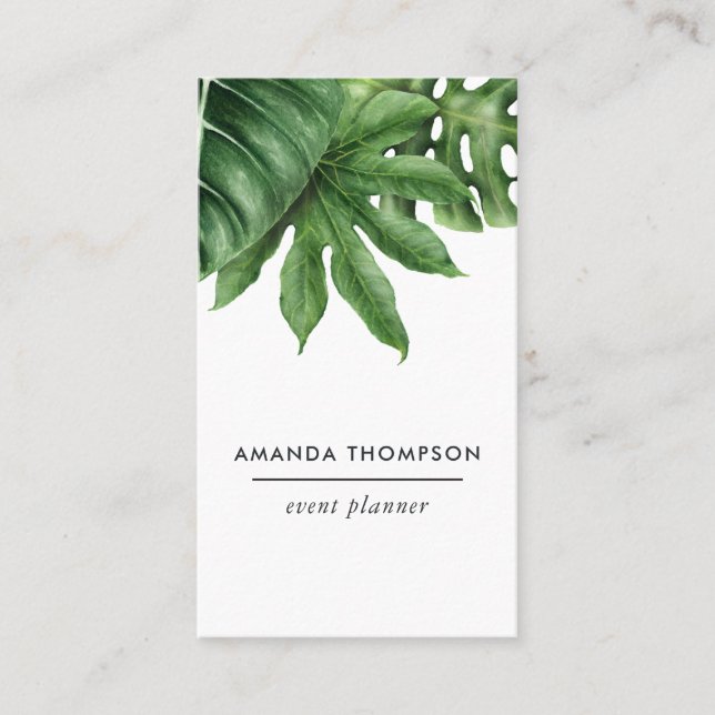 Tropical Greenery Foliage Business Card (Front)