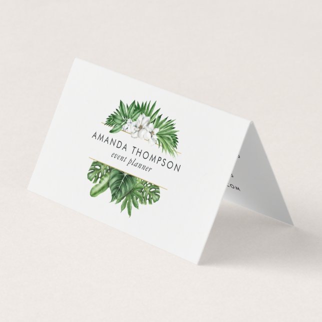 Tropical Greenery Foliage Business Card (Front)