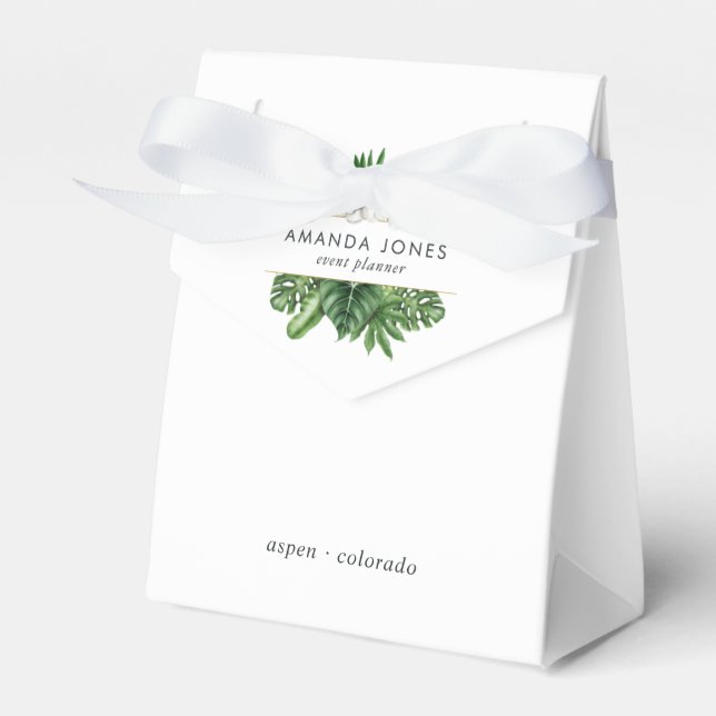 Tropical Greenery Foliage Favor Box (Front Side)