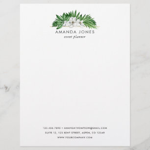 Tropical Greenery Foliage Letterhead