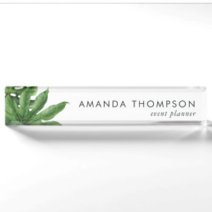 Tropical Greenery Foliage Nameplate