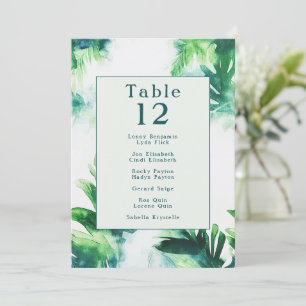 Tropical Greenery fun, green botanical name chart Invitation