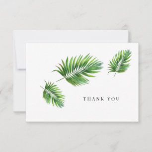 Tropical Greenery Funeral Bereavement Thank You  Card