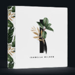 Tropical Greenery Letter I Monogram Personalized  Binder<br><div class="desc">Customizable letter I monogram binder featuring watercolor tropical rubber plant leaf,  faux gold foil leaf and black watercolor brush accents. Personalize this tropical monogram binder by your name or other details. This boho letter I monogram binder will be perfect as a gift. Other letters are available.</div>