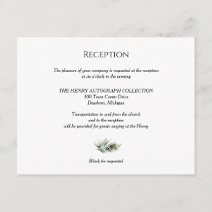 Tropical Greenery Modern Reception card