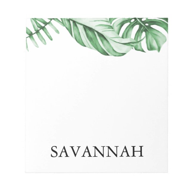 Tropical Greenery Palm Personal Note Pad (Front)