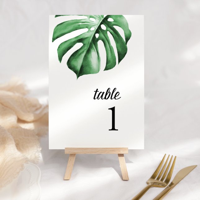 Tropical Greenery Palm Table Number (Creator Uploaded)