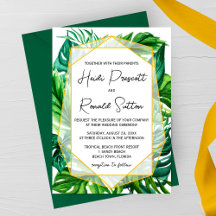 Tropical Greenery Wedding Invitation