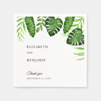 Tropical Greenery Wedding Monstera Leaves Elegant