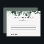 Tropical Greenery White Floral Wedding Advice Card<br><div class="desc">This tropical greenery white floral wedding advice card is perfect for a rustic wedding. The design features green palm leaves bouquets with white lovely flowers. These cards are perfect for a wedding, bridal shower, baby shower, graduation party & more. Personalize the cards with the names of the bride and groom,...</div>