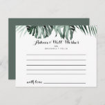 Tropical Greenery White Floral Wedding Advice Card<br><div class="desc">This tropical greenery white floral wedding advice card is perfect for a rustic wedding. The design features green palm leaves bouquets with white lovely flowers. These cards are perfect for a wedding, bridal shower, baby shower, graduation party & more. Personalize the cards with the names of the bride and groom,...</div>