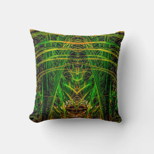 Tropical Greens Pattern Throw Pillow