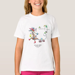 Tropical Greeny Forest Animal 1st Birthday T-Shirt