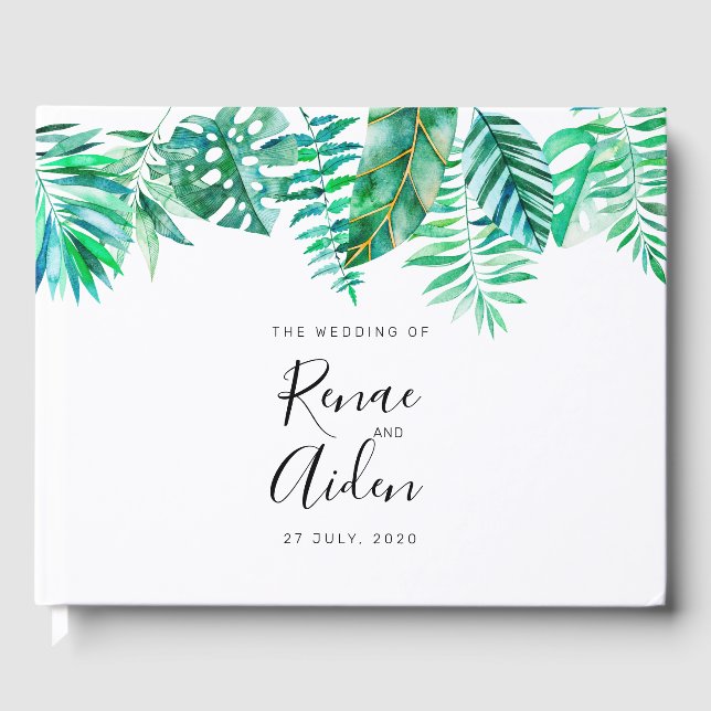 Tropical guest book, tropical wedding book (Front)