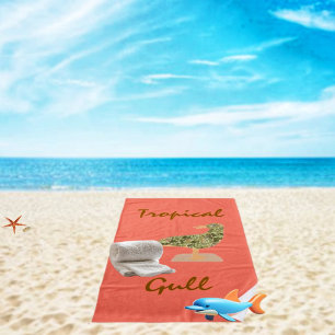 Tropical Gull Beach Towel