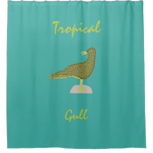 Tropical Gull-Brown Shower Curtain