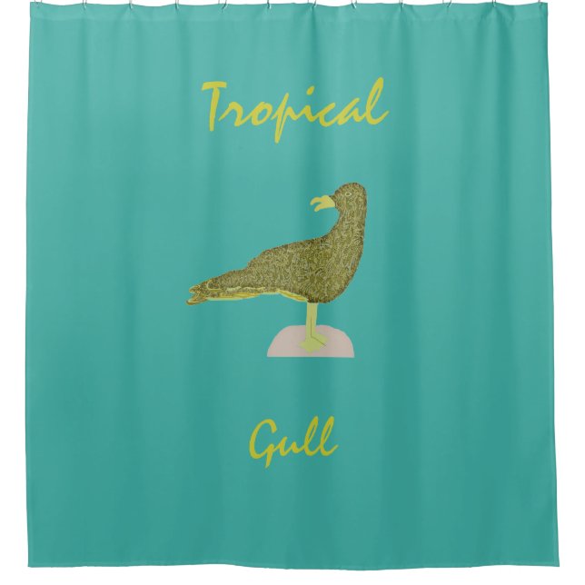 Tropical Gull-Brown Shower Curtain (Front)