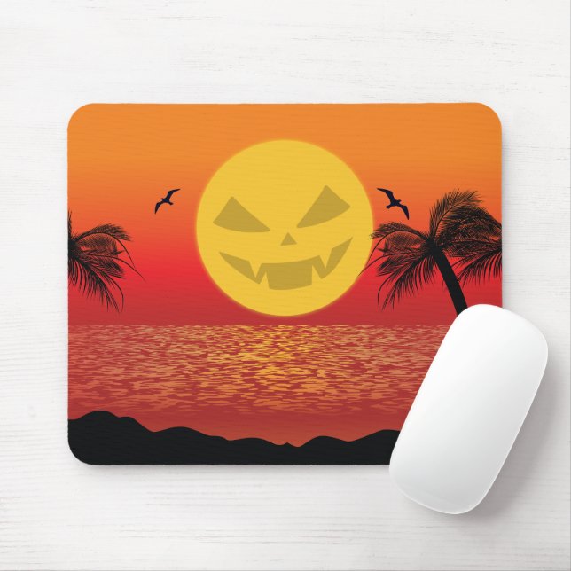 Tropical Halloween Mouse Pad (With Mouse)