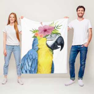 Tropical Halo - Parrot Fleece Blanket