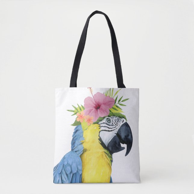 Tropical Halo - Parrot Tote Bag (Front)