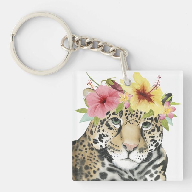 Tropical Halo | Sweet Cheetah Keychain (Front)