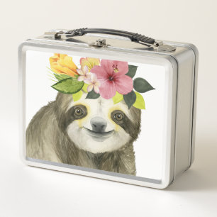 Tropical Halo   Sweet Sloth Metal Lunch Box