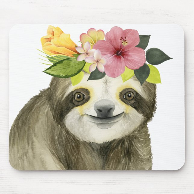 Tropical Halo | Sweet Sloth Mouse Pad (Front)